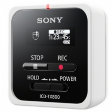 索尼（SONY）ICD-TX800录音笔 16G 白色 专业PCM线性录音 微型便携一键取证 蓝牙操控 商务学习采访适用